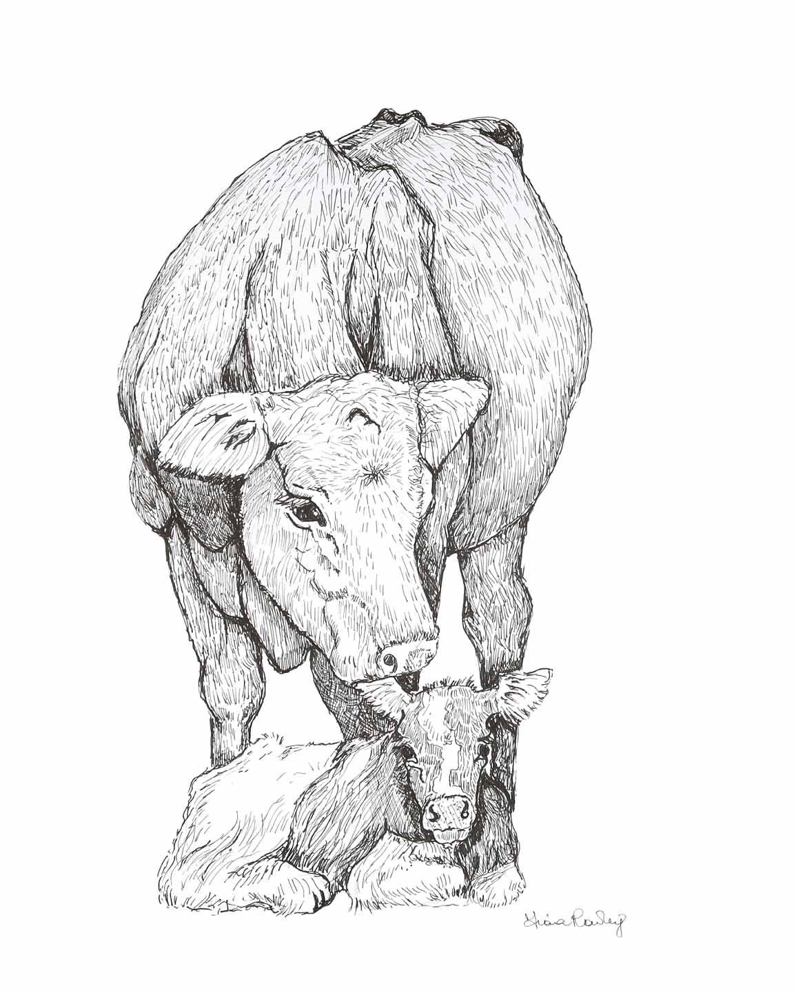 Mother Cow with Calf